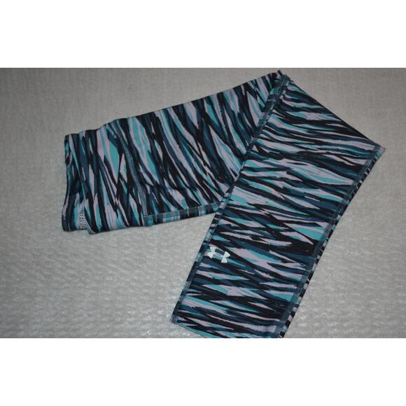 28838 Under Armour Gym Pants Leggings Capris Blue Size XS Dri-Fit Womens - Picture 1 of 11